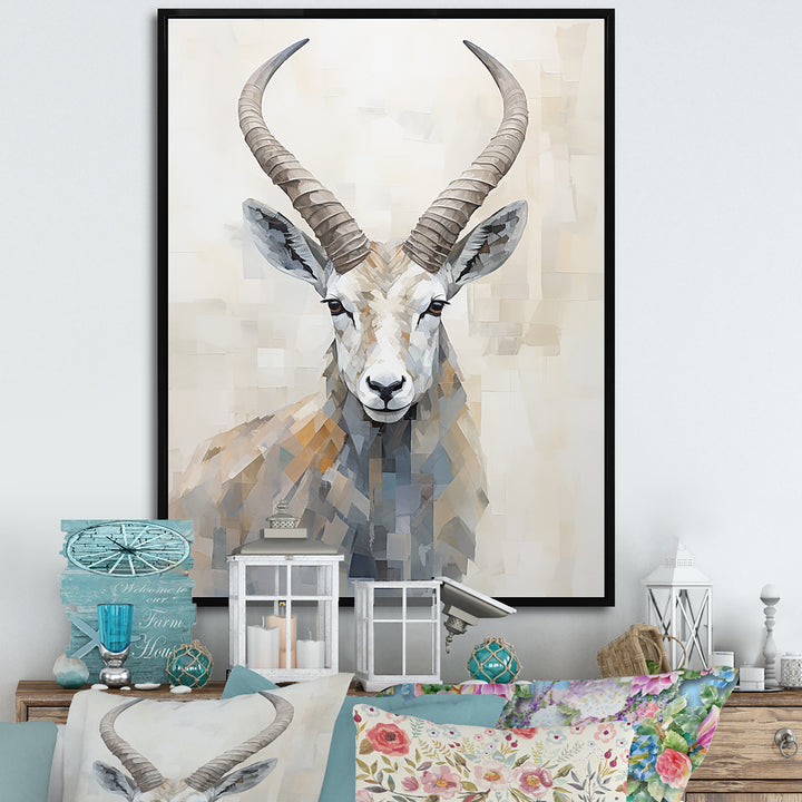 Minimalism Antelope Ibex - Antelope Living Room Wall Art