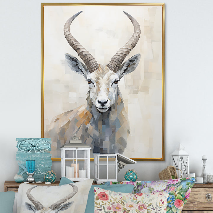 Minimalism Antelope Ibex - Antelope Living Room Wall Art