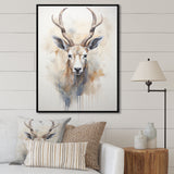 Minimalism Beige Antelope Ibex - Antelope Canvas Wall Art