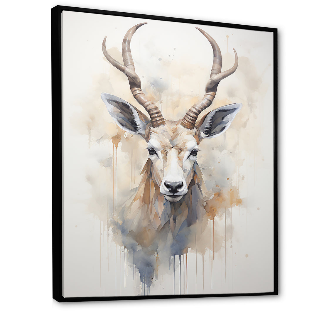 Minimalism Beige Antelope Ibex - Antelope Canvas Wall Art