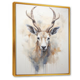 Minimalism Beige Antelope Ibex - Antelope Canvas Wall Art