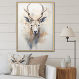 Minimalism Beige Antelope Ibex - Antelope Canvas Wall Art