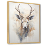 Minimalism Beige Antelope Ibex - Antelope Canvas Wall Art