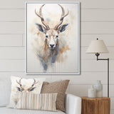 Minimalism Beige Antelope Ibex - Antelope Canvas Wall Art