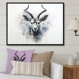 Minimalism Black And White Antelope Ibex - Antelope Wall Decor