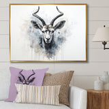 Minimalism Black And White Antelope Ibex - Antelope Wall Decor