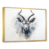 Minimalism Black And White Antelope Ibex - Antelope Wall Decor