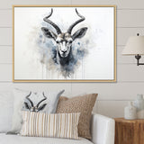 Minimalism Black And White Antelope Ibex - Antelope Wall Decor
