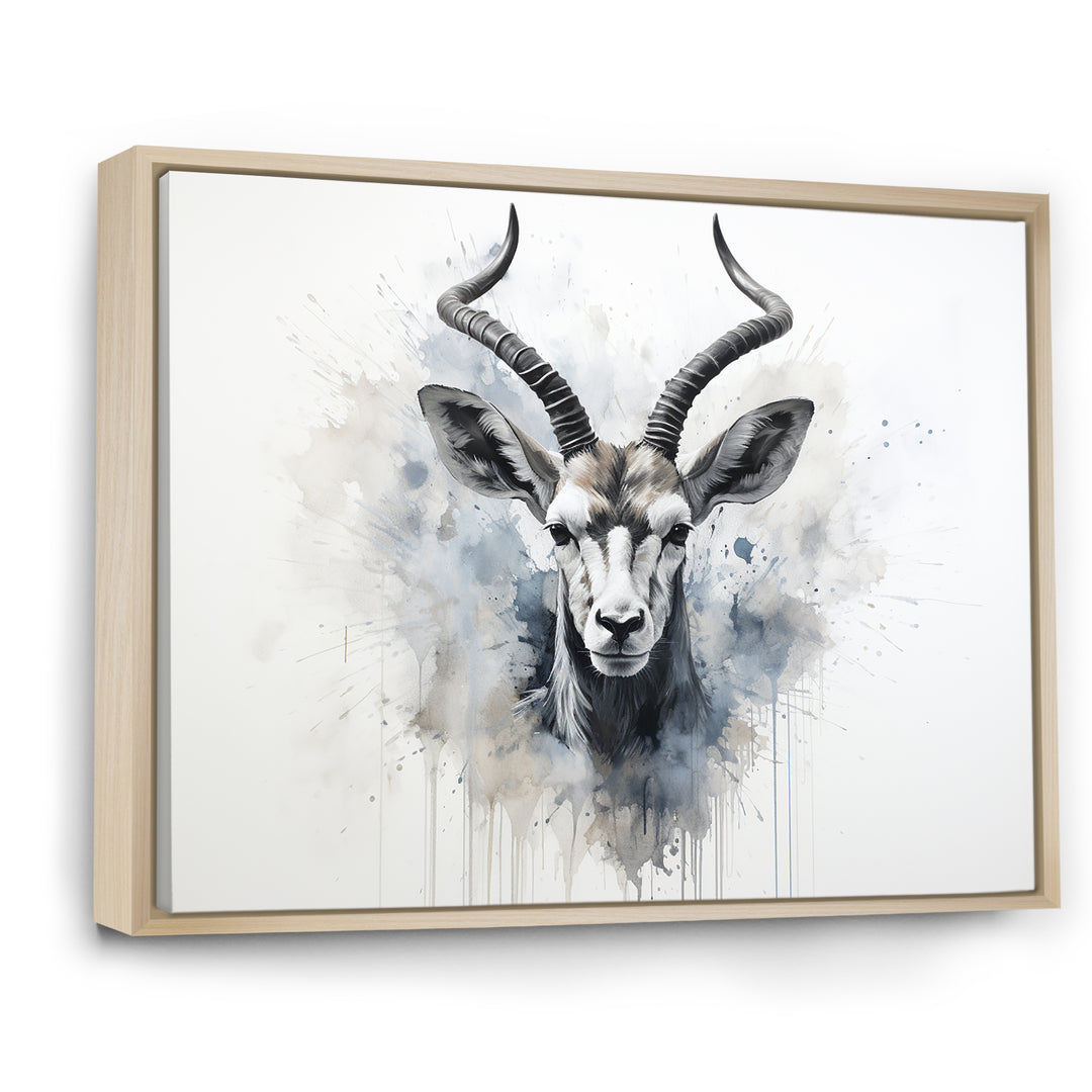 Minimalism Black And White Antelope Ibex - Antelope Wall Decor