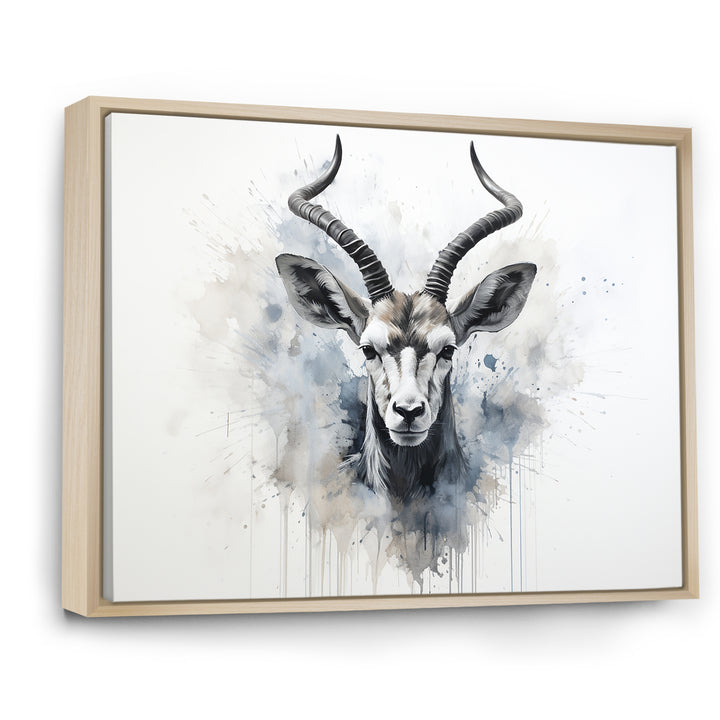Minimalism Black And White Antelope Ibex - Antelope Wall Decor