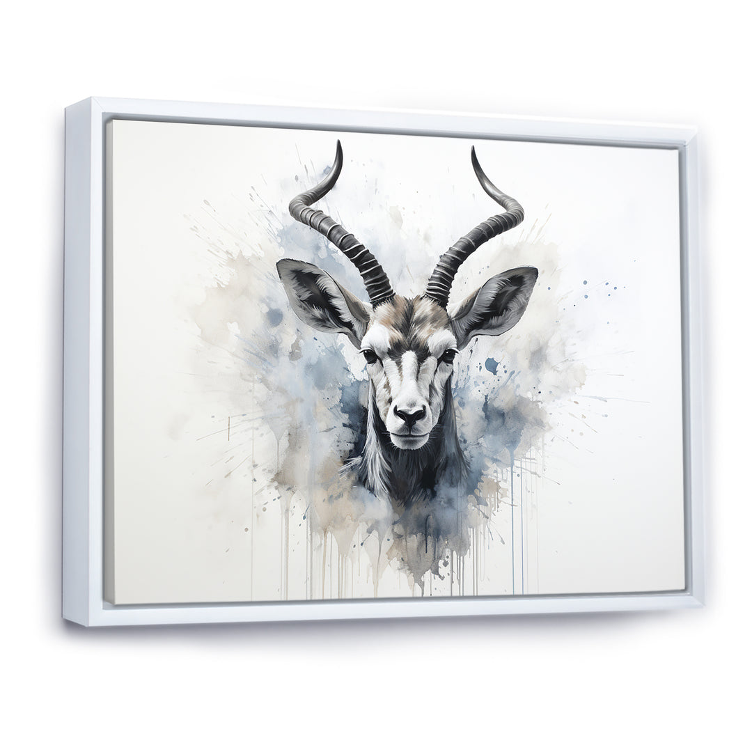 Minimalism Black And White Antelope Ibex - Antelope Wall Decor