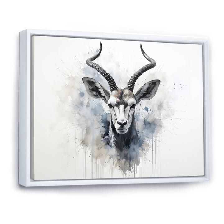 Minimalism Black And White Antelope Ibex - Antelope Wall Decor