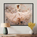 Beige Gold Minimalism Ballerina I - Fashion Canvas Wall Art