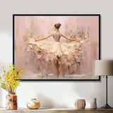 Beige Gold Minimalism Ballerina II - Fashion Canvas Wall Art