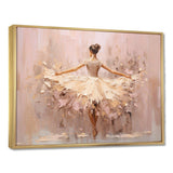 Beige Gold Minimalism Ballerina II - Fashion Canvas Wall Art