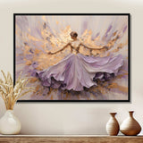 Minimalism Purple Gold Ballerina - Fashion Canvas Wall Art