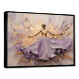 Minimalism Purple Gold Ballerina - Fashion Canvas Wall Art