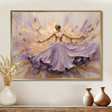 Minimalism Purple Gold Ballerina - Fashion Canvas Wall Art