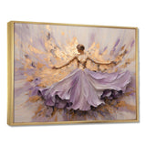 Minimalism Purple Gold Ballerina - Fashion Canvas Wall Art