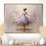 Minimalism Purple Gold Ballerina I - Fashion Canvas Wall Art