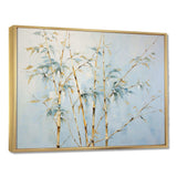 Blue Zen Moment Bamboo - Floral Canvas Wall Art