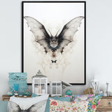 Minimalism Black And White Bat - Black Bat Wall Art