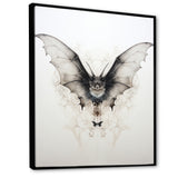 Minimalism Black And White Bat - Black Bat Wall Art