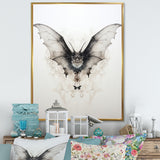 Minimalism Black And White Bat - Black Bat Wall Art