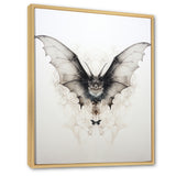 Minimalism Black And White Bat - Black Bat Wall Art