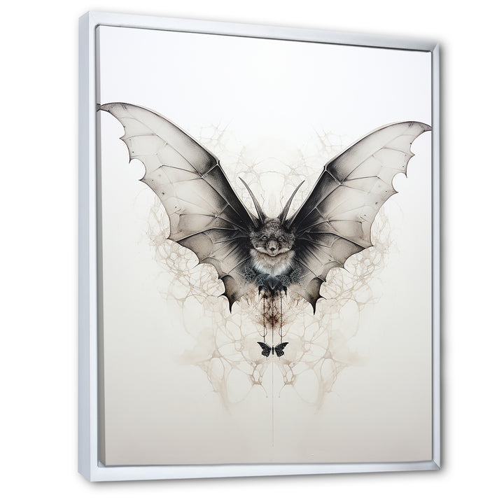 Minimalism Black And White Bat - Black Bat Wall Art
