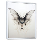 Minimalism Black And White Bat - Black Bat Wall Art