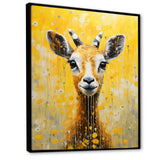 Popart Yellow Goat Portrait - Goat Large Canvas Wall Art