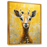 Popart Yellow Goat Portrait - Goat Large Canvas Wall Art