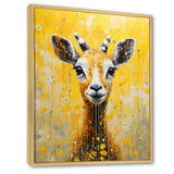Popart Yellow Goat Portrait - Goat Large Canvas Wall Art