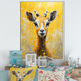 Popart Yellow Goat Portrait - Goat Large Canvas Wall Art