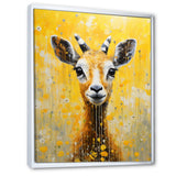 Popart Yellow Goat Portrait - Goat Large Canvas Wall Art