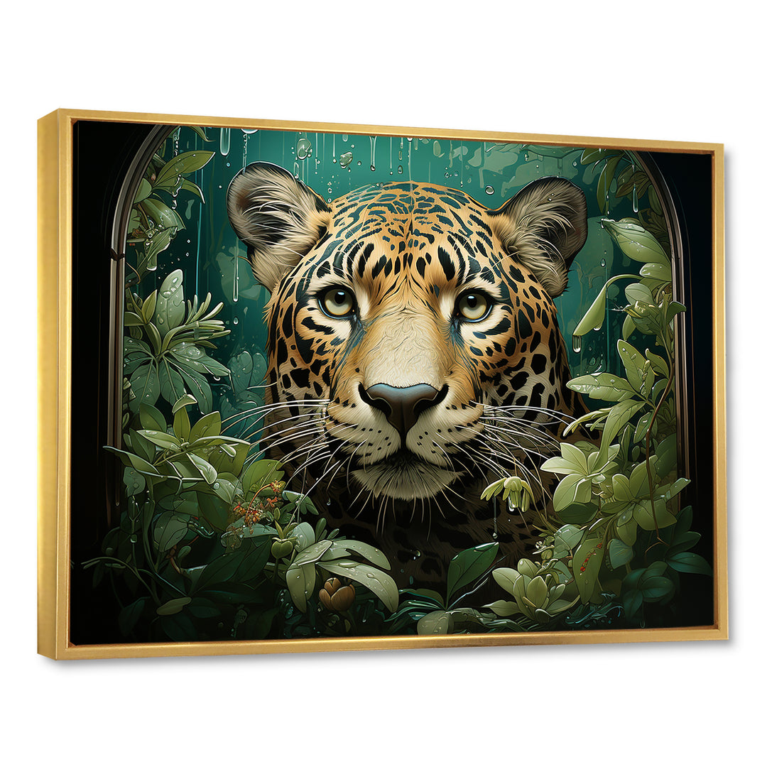 Joyful Jaguar In Jungle - Leopard Bedroom Wall Art