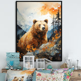 Portrait Of A Bear On Mountain Cliff - Bear Wall Art Prints