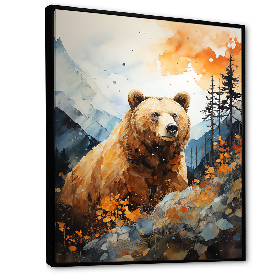 Portrait Of A Bear On Mountain Cliff - Bear Wall Art Prints