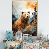 Portrait Of A Bear On Mountain Cliff - Bear Wall Art Prints