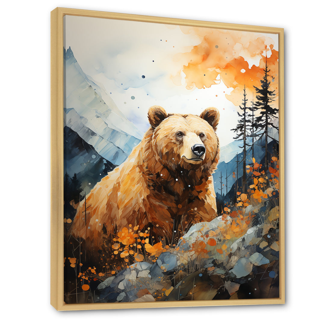 Portrait Of A Bear On Mountain Cliff - Bear Wall Art Prints