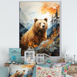 Portrait Of A Bear On Mountain Cliff - Bear Wall Art Prints