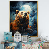 Portrait Of A Moonlight Bear On Mountain - Bear Wall Art Prints