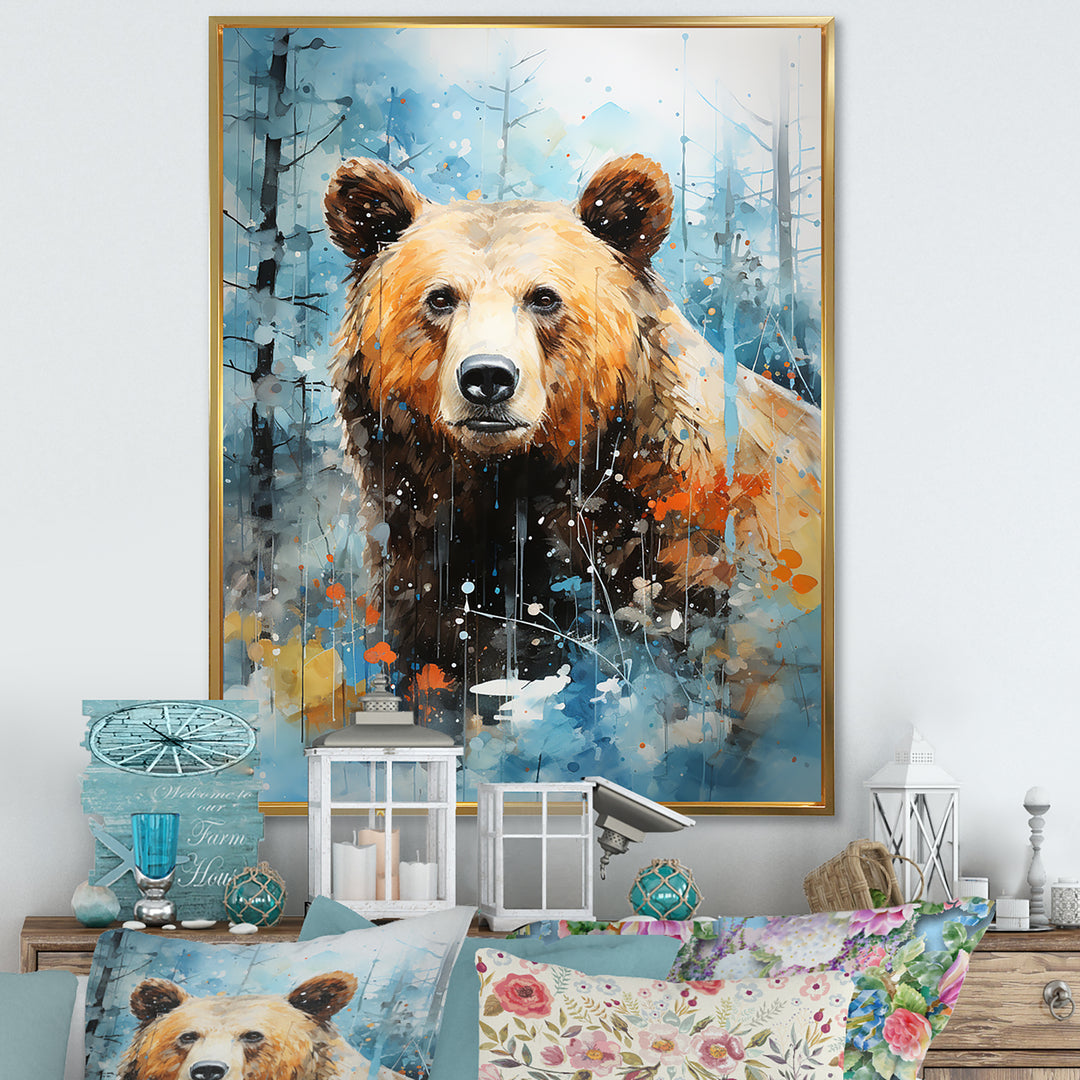 Abstract Bear Habitat - Brown Bear Wall Art