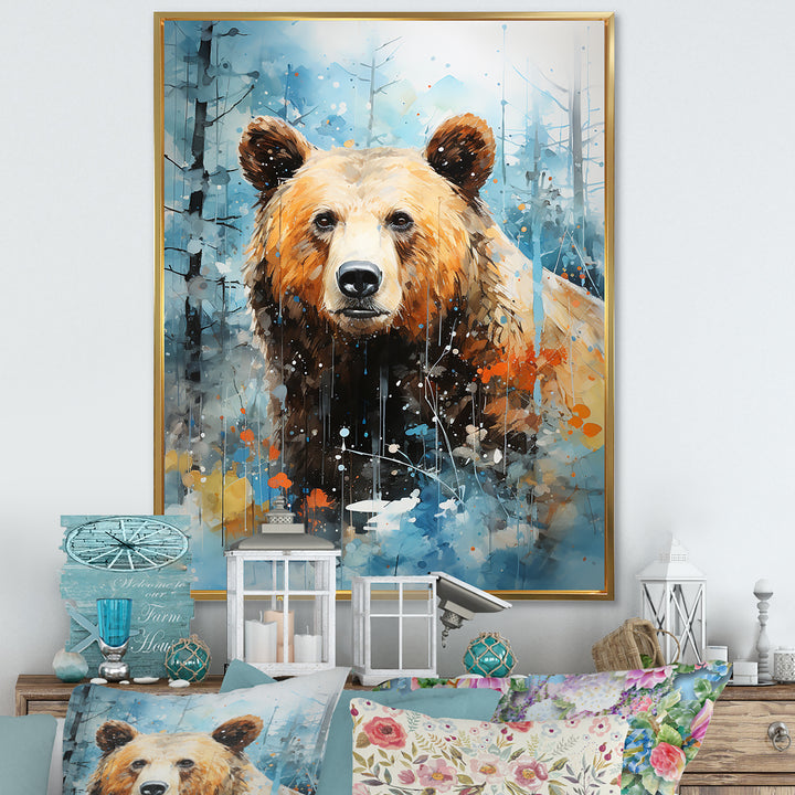 Abstract Bear Habitat - Brown Bear Wall Art