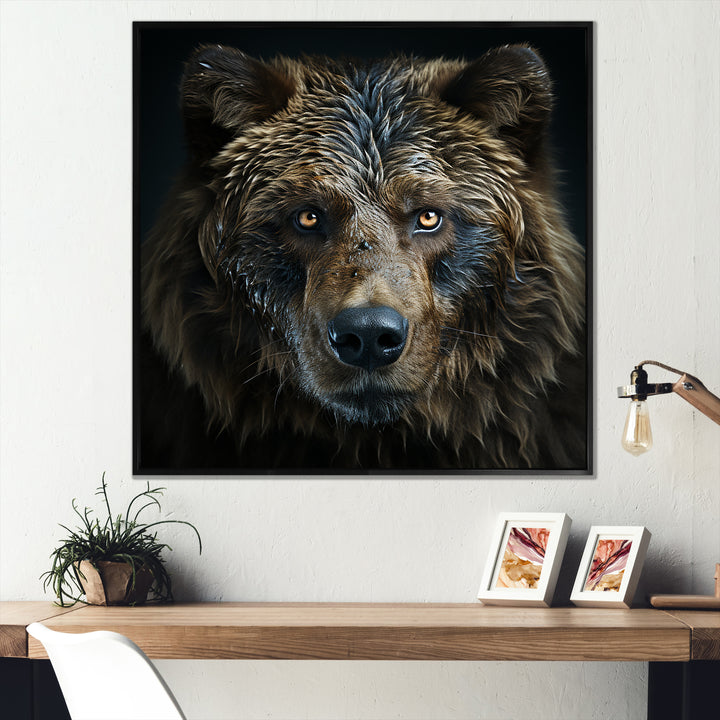 Abstract Of A Bear In Harmony - Bear Large Canvas Wall Art