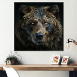 Abstract Of A Bear In Harmony - Bear Large Canvas Wall Art