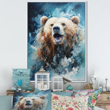 Abstract Bear In Motion - Bear Living Room Wall Art