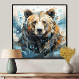 Abstract Representation Of A Bears Movements - Animals Canvas Wall Art