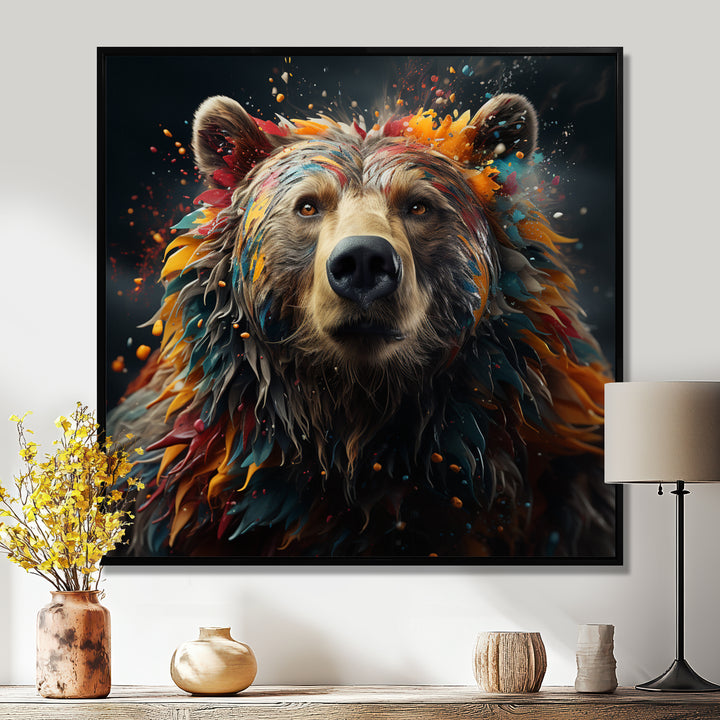 Multicolor Grizzly Bear Grace - Bear Wall Decor